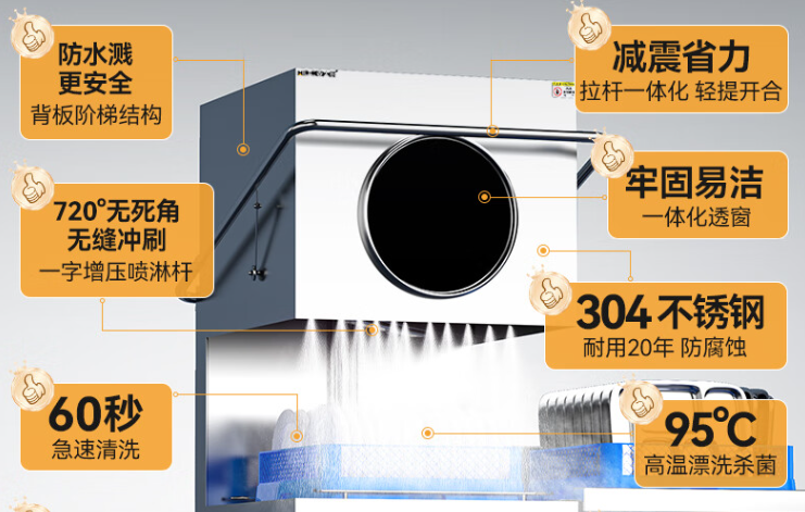 高效节能的揭盖式商用洗碗机，让厨房清洁更