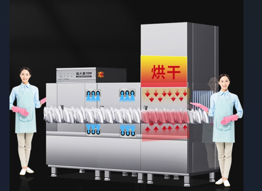 各类学校食堂适用：长龙式洗碗机清洗效果对